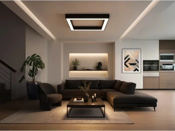 Plafonieră LED/130W/230V 3000/4000/6500K 100x100 cm neagră