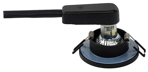 Set de 6 spoturi încastrate moderne negre pentru baie - Shed