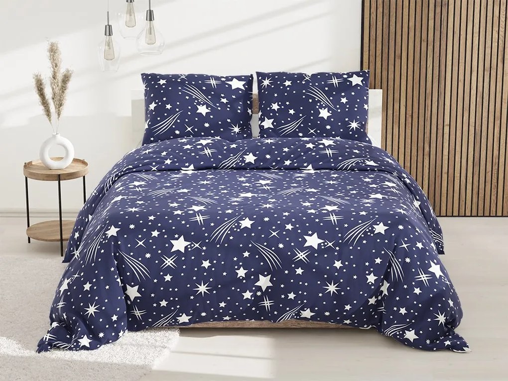 Lenjerie de pat din bumbac Culoare albastru, NIGHT SKY