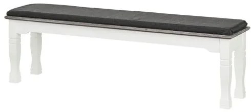 Banca Cabana Cu Perna Inclusa, Alb Si Antracite, 140 Cm