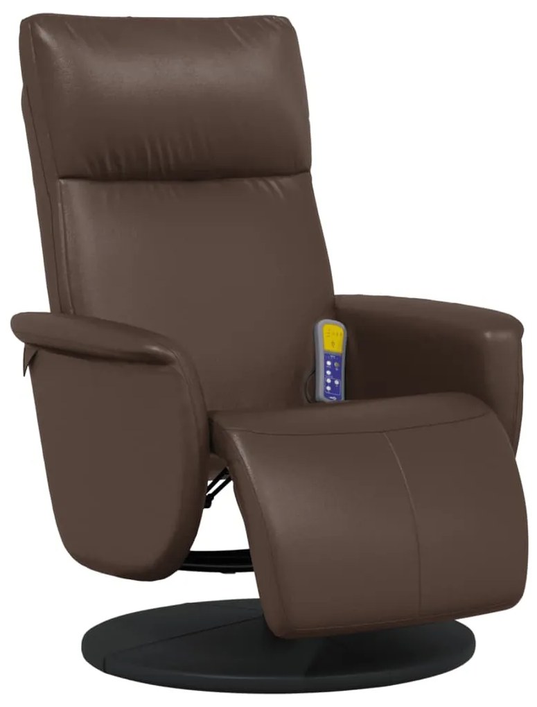 vidaXL Fotoliu de masaj rabatabil cu suport picioare, maro, piele eco