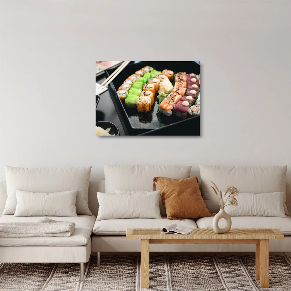 Tablou pe sticlă - Sushi (70x50 cm)
