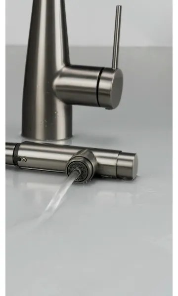 Baterie de chiuvetă cu cap de duș detașabil Deante BRE_D75M ERIDAN titan