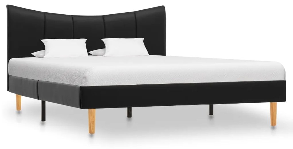 288517 vidaXL Cadru de pat, negru, 120 x 200 cm, piele ecologică