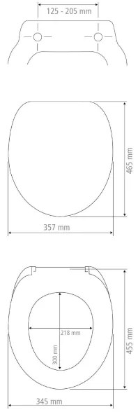 WENKO 18396100-WC Capac WC PALMA 46,5x35,7 cm alb/argintiu