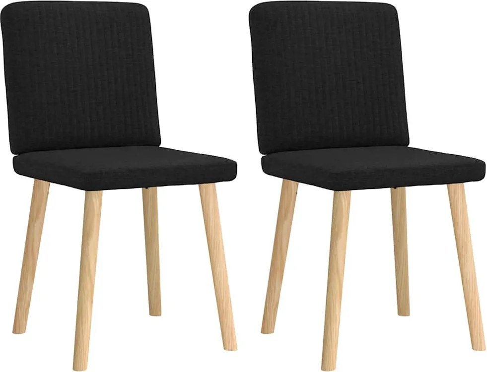 vidaXL Scaune de bucătărie, 2 buc. negru, textil