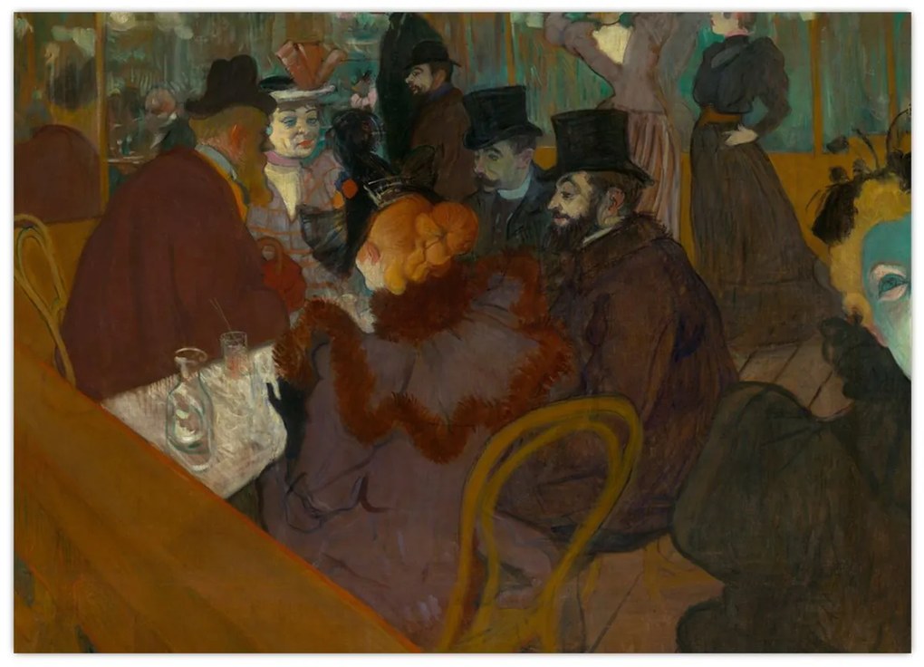 Tablou - Henri de Toulouse-Lautrec, At the Moulin Rouge, reproducere (70x50 cm)