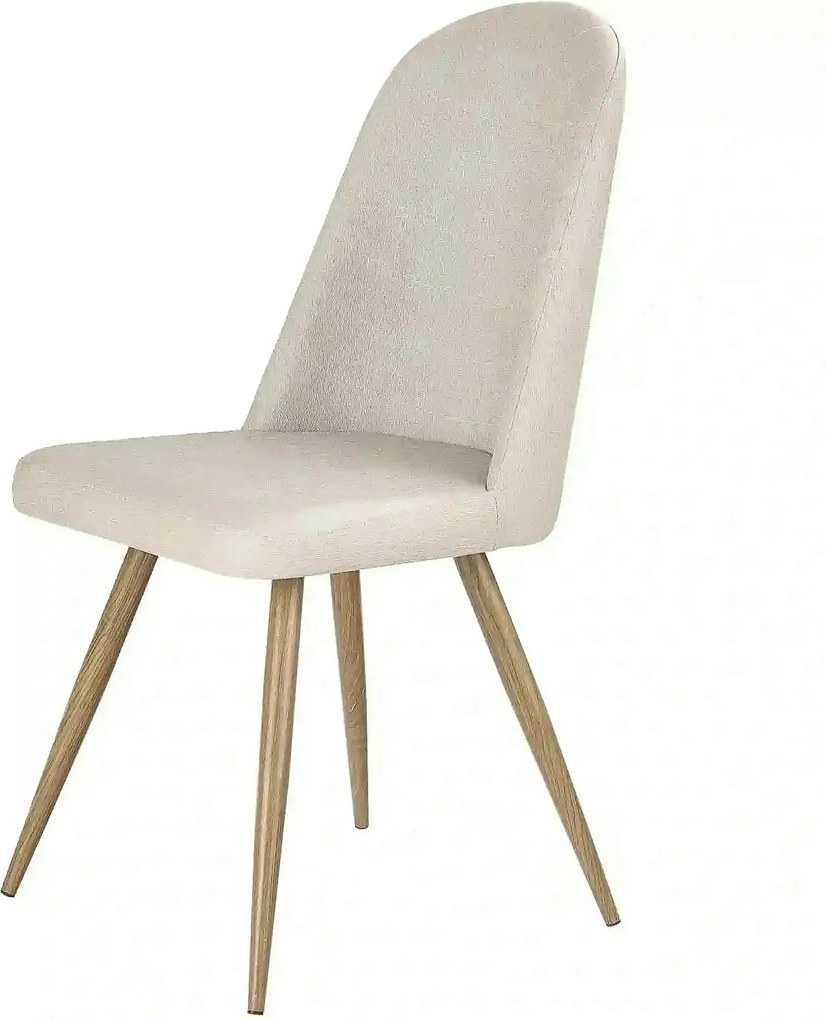 Scaun bucatarie tapitat K214, crem/stejar miere, piele ecologica/metal