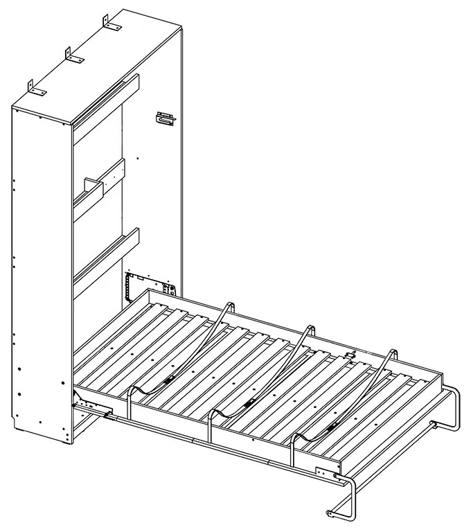 Pat rabatabil vertical Loft Basic 140x200 - negru / stejar lancelot