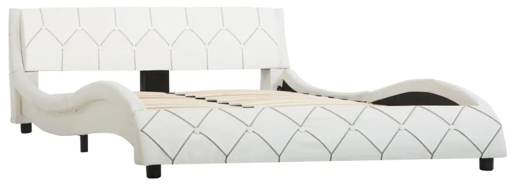 285638 vidaXL Cadru de pat, alb, 120 x 200 cm, piele artificială