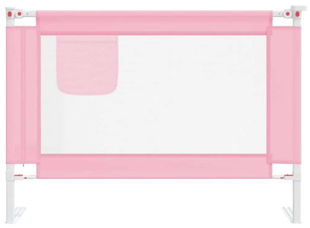 Balustrada de protectie pat copii, roz, 90x25 cm, textil 1, Roz, 90 x 25 cm