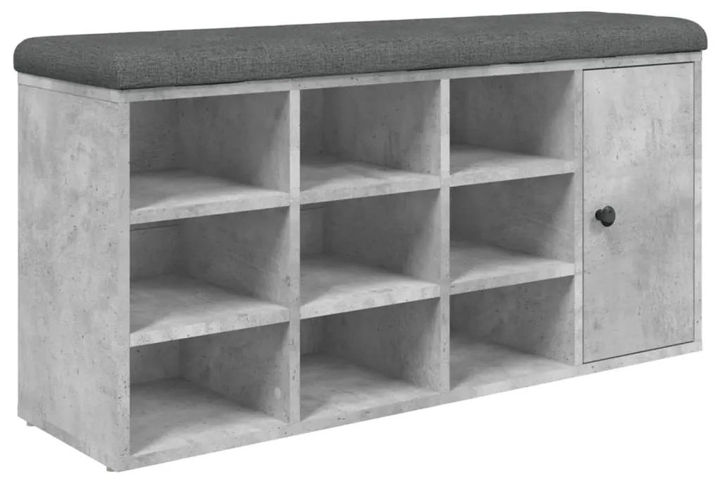 835092 vidaXL Bancă de pantofi, gri beton, 102x32x50 cm, lemn prelucrat