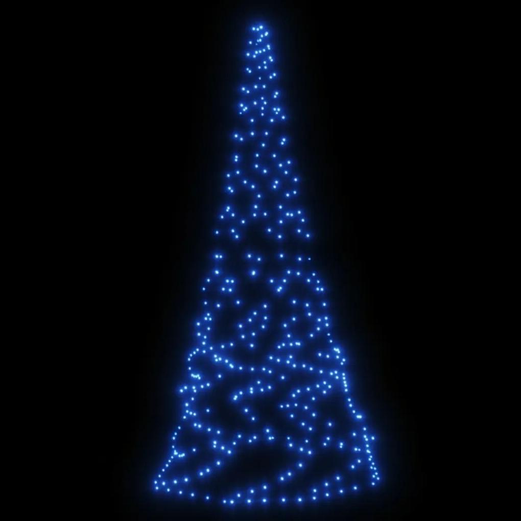 Brad de Craciun pe catarg, 200 LED-uri, albastru, 180 cm Albastru, 180 x 70 cm, Becuri LED in forma zigzag, 1