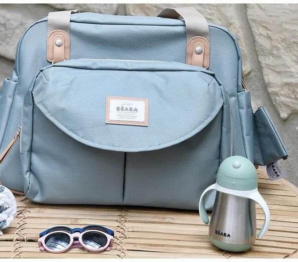 Beaba - Cană termoizolantă cu pai 250 ml, verde