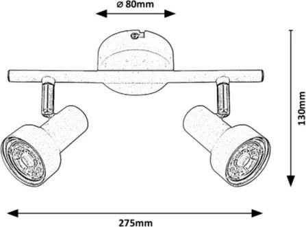 Spot Rabalux 2xGU10/50W/230V