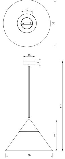 Lustră pe cablu SINGLE 1xE27/15W/230V alamă