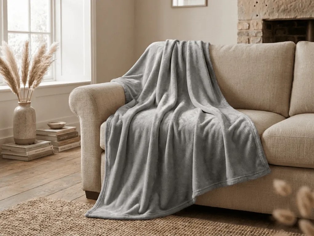 Patura microplus SOFT, gri deschis Dimensiune: 160 x 200 cm