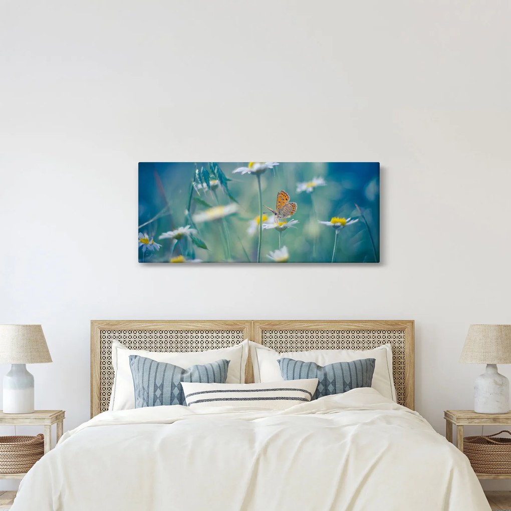 Tablou - Fluture pe margaretă (120x50 cm)