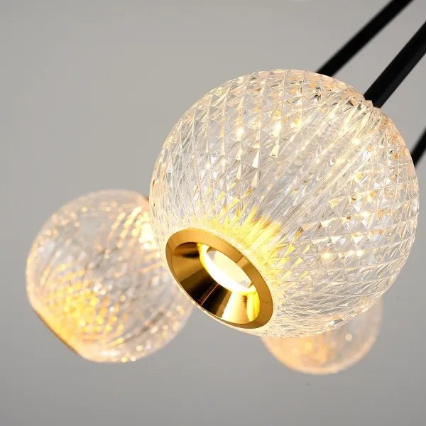 Lustru LED GELA pe tijă 16xLED/5W/230V 3000K negru/auriu