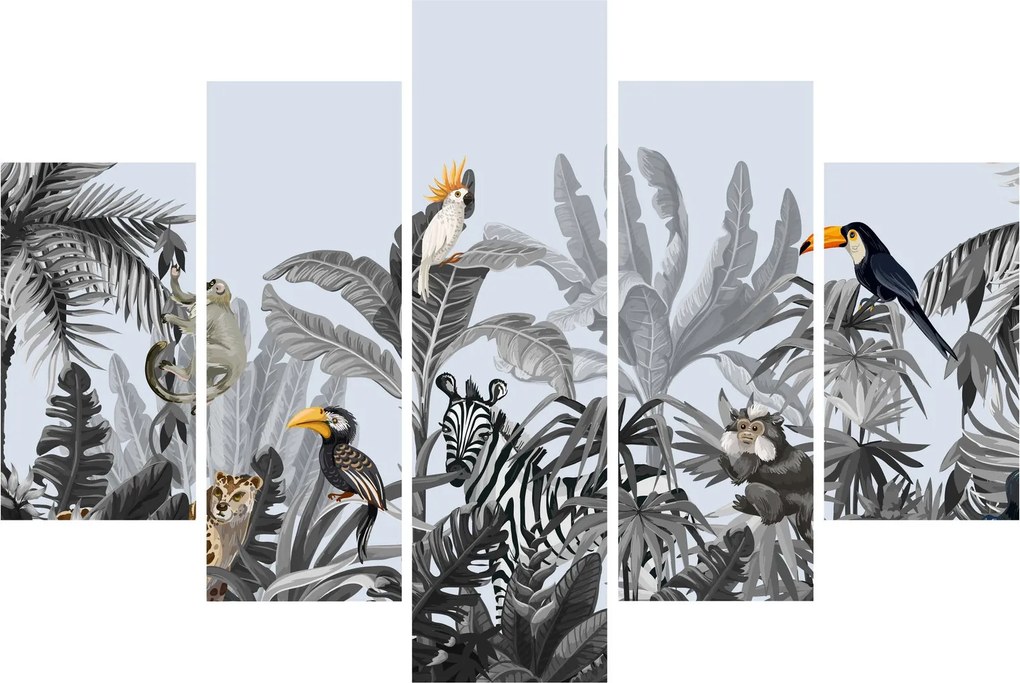 Tablou - Jungla ilustrată (150x105 cm)