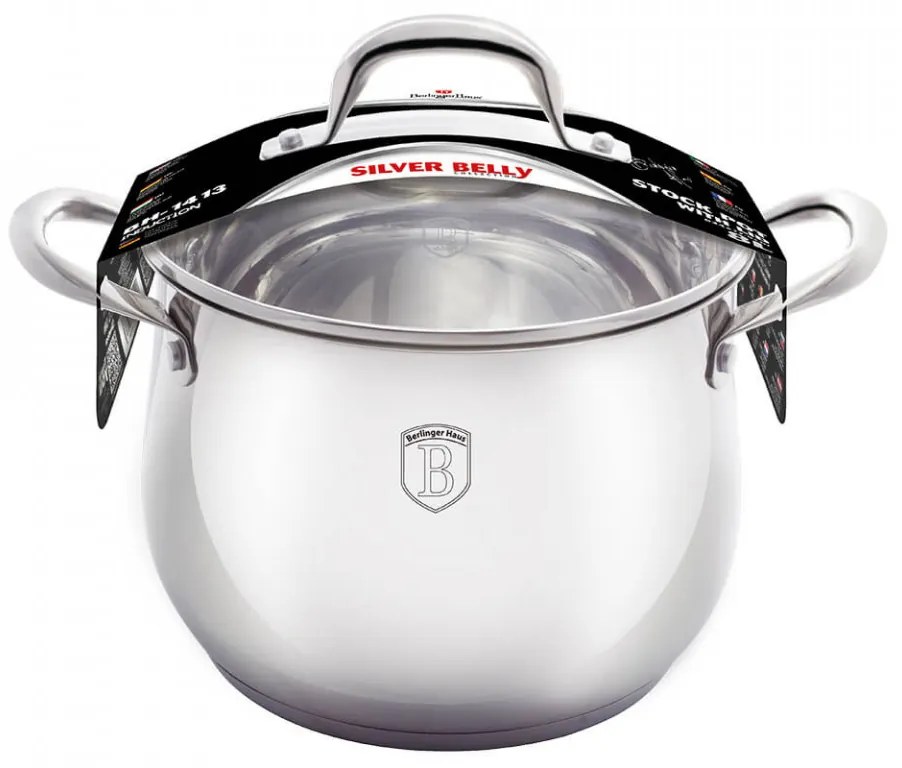 Oala cu capac otel inoxidabil 18 cm Silver Belly Berlinger Haus BH 1410