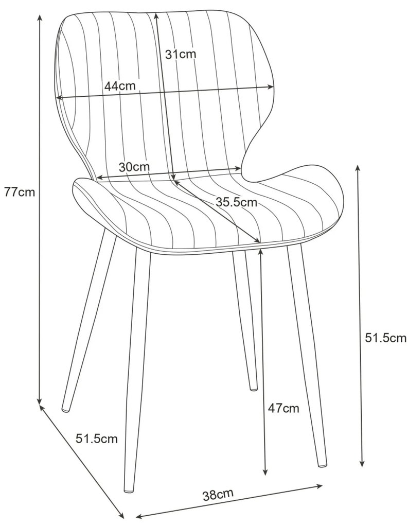 Scaun de sufragerie Saira II (gri). 1071248