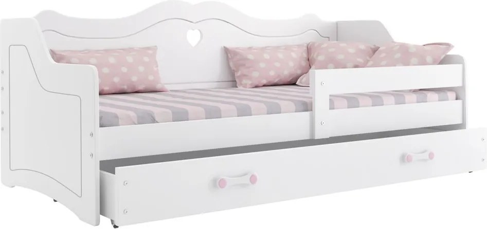 copii pat Julia cu spate - alb 160x80 cm Juliett
