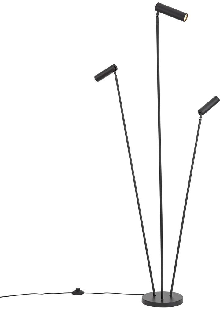 Lampă de podea modernă neagră cu 3 lumini GU10 35mm - Thomas