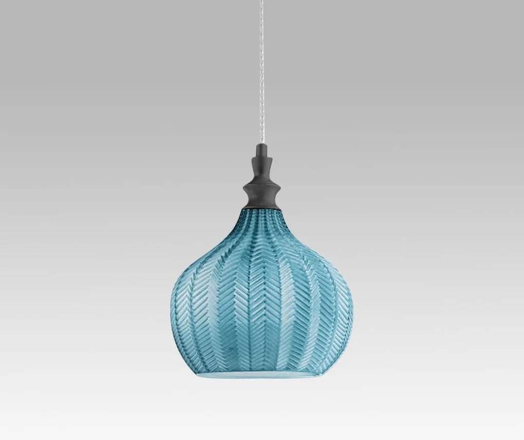 Lustra suspendata, Pendul CLEOFE ambra, alb, cobalt sau ecru