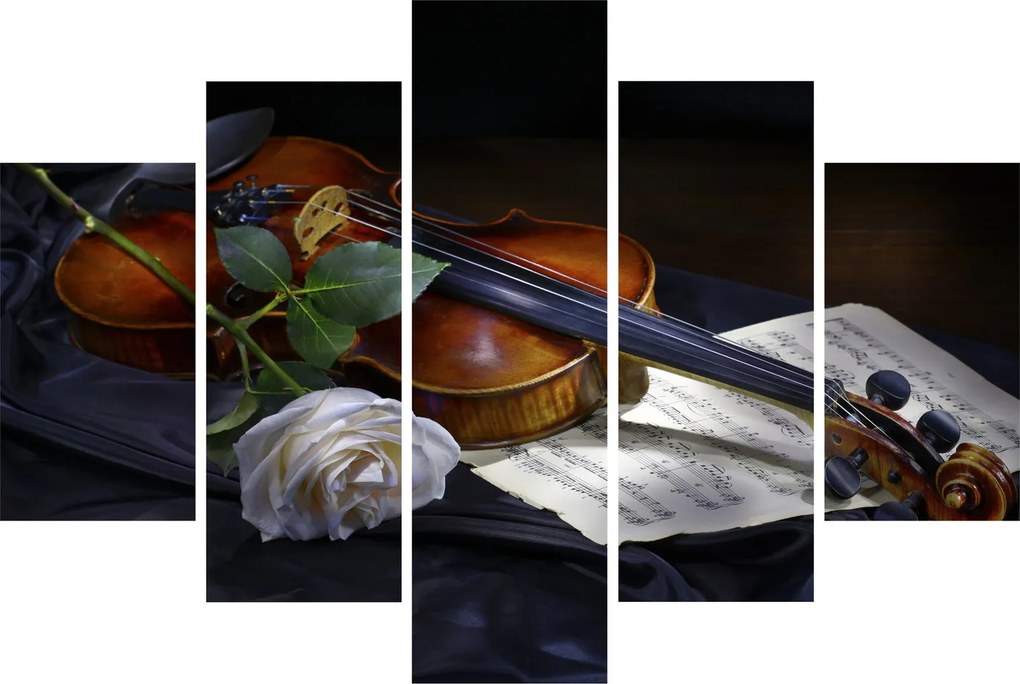 Tablou - Trandafiri și vioară (150x105 cm)
