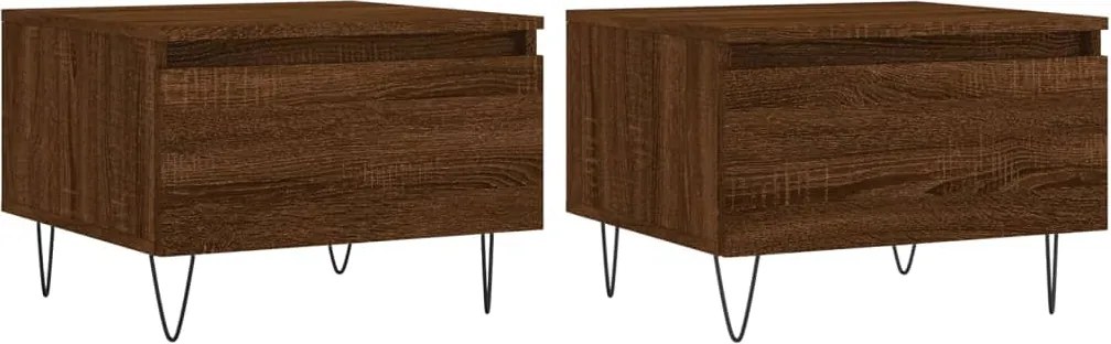 vidaXL Mese de cafea 2 buc. stejar maro 50x46x35 cm lemn compozit