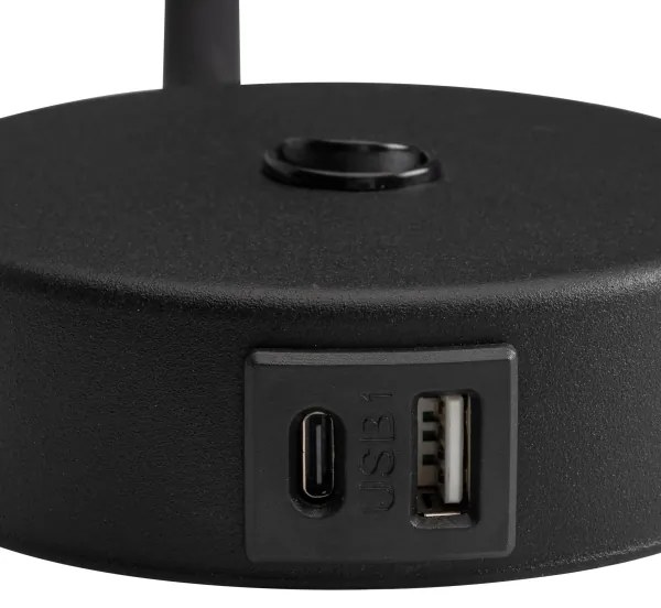 Lampă de perete cu port USB LAGOS 1xG9/3W/5V negru