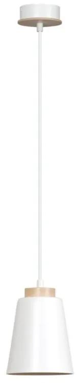 Pendul metalic design modern BOLERO 1 alb/lemn