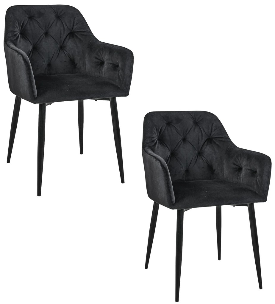 Set 2 scaune de sufragerie Satya (negru). 1071232