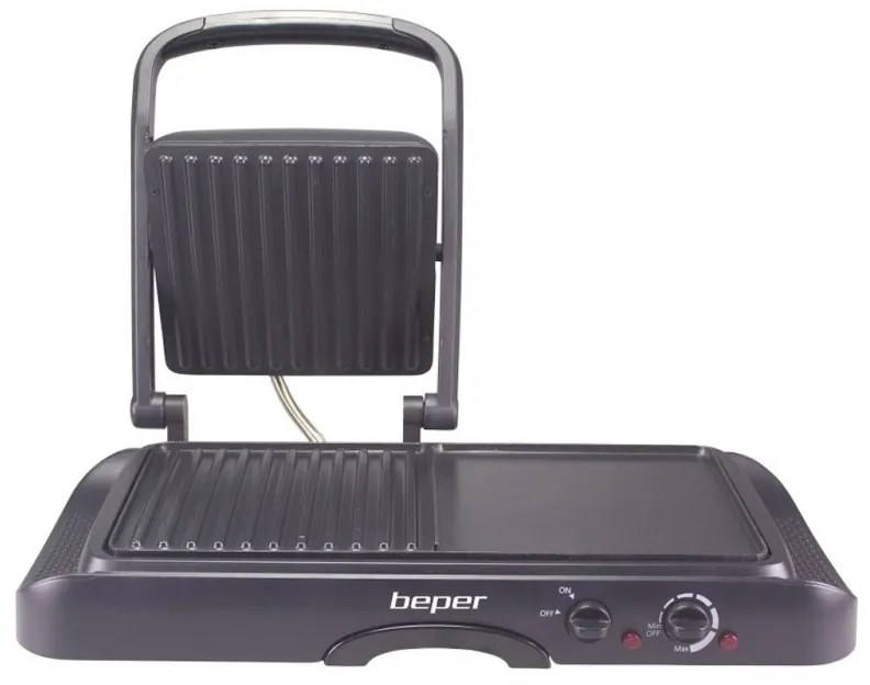 Resigilat: Gratar electric multifunctional Beper P101TOS501, 3in1, 1600W, Acoperire antiaderenta, Negru