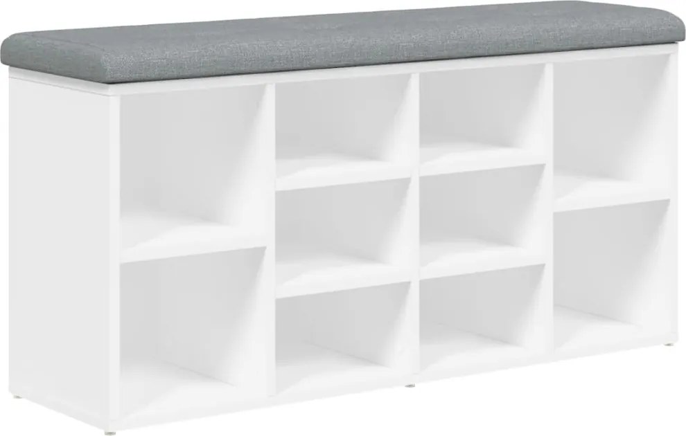 vidaXL Bancă pentru pantofi, albă, 102x32x50 cm, lemn stratificat