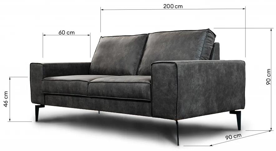 Canapea cu trei locuri Culoare gri inchis, MICA