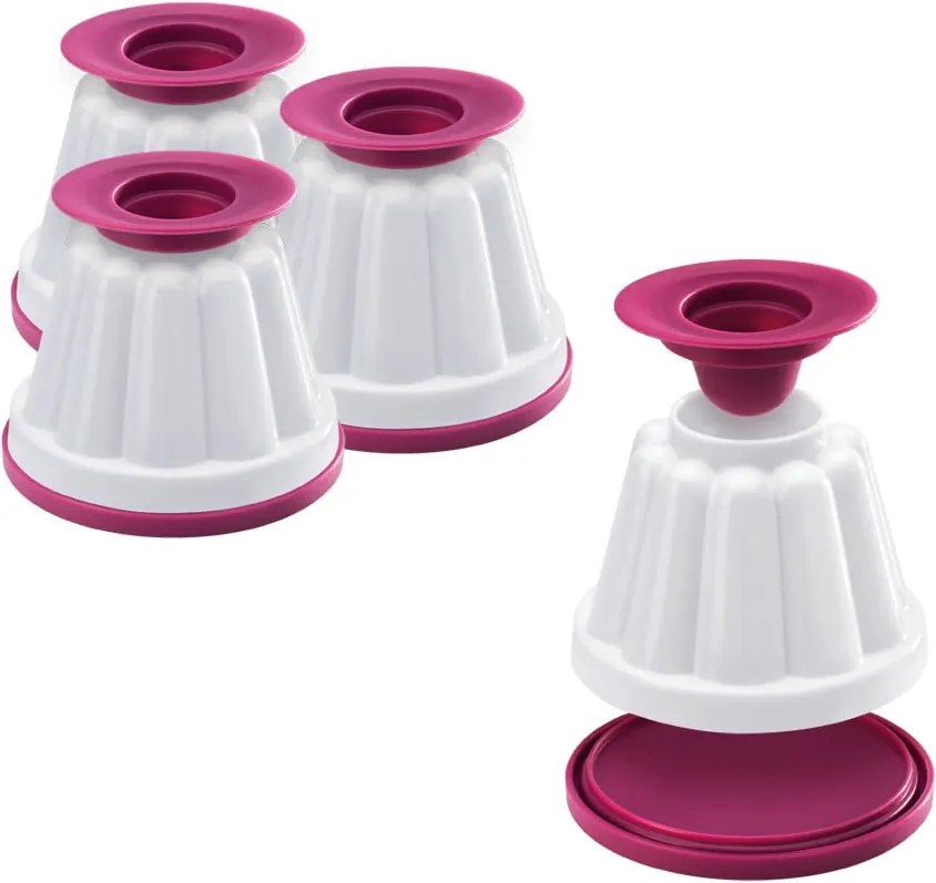 Set 4 forme pentru budincă Metaltex, ø 8 x 7 cm