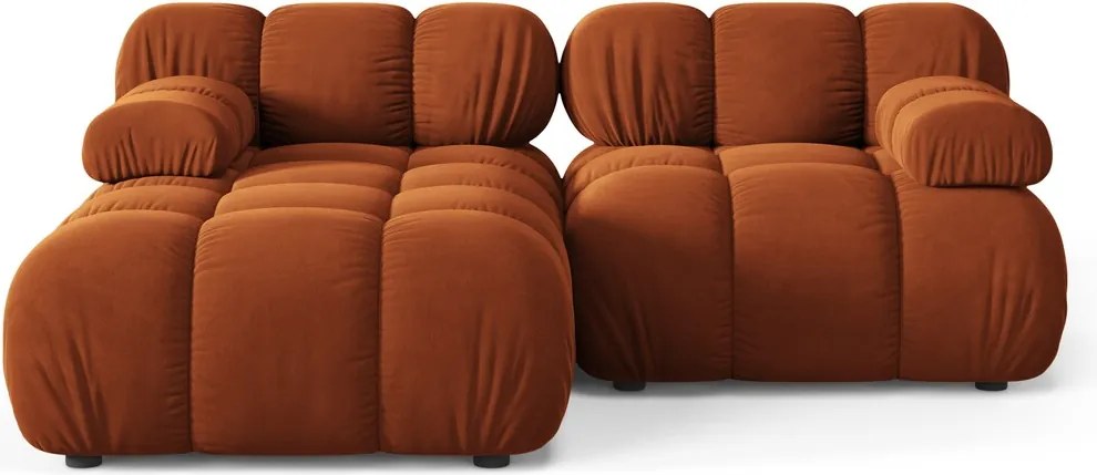 Coltar modular stanga 3 locuri, Bellis-51, Micadoni Home, 188x155x70 cm, catifea, teracota