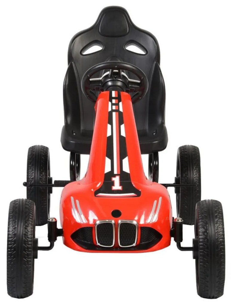 Kart cu pedale pentru copii NOVOKIDS® Monte Carlo Kart PRO, 3-8 ani , Maxim 40 kg, 113 cm lungime, Carena, Structura metalica, Frana de mana, Functie