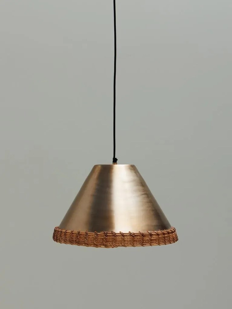 Lustra suspendată din metal și rattan, Ø41 cm, „Sabia”