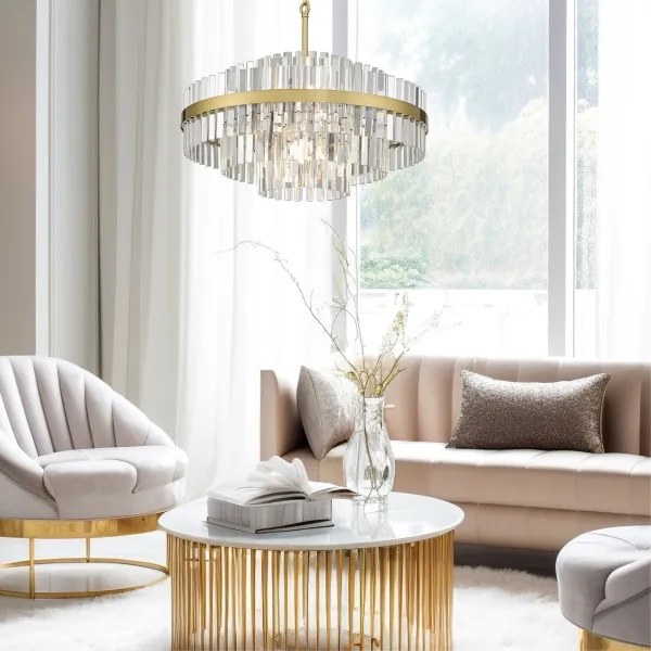 Lustră pe lanț Zuma Line P0567-16A-2GAC CONSTANTINOPLE 16xG9/28W/230V auriu