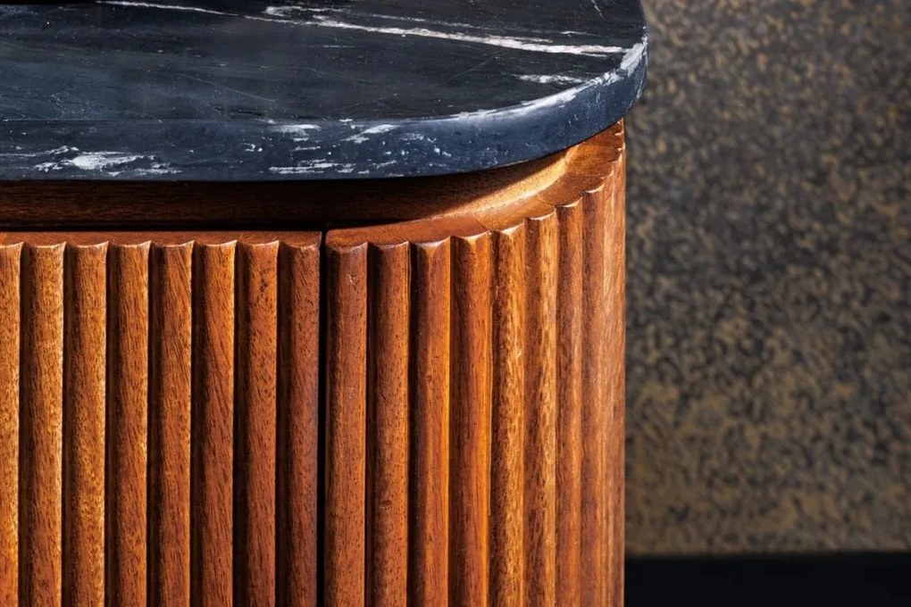 Comoda design retro Gatsby 160cm Mango/ marmura neagra A-43336 VC