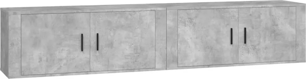 vidaXL Dulapuri TV montate pe perete, 2 buc., gri beton, 100x34,5x40cm