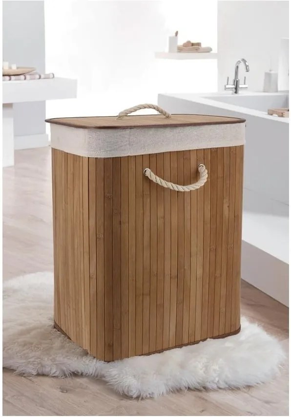 Coș din bambus pentru rufe Compactor Rectangular