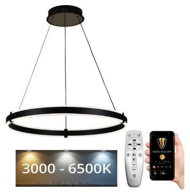 Lustră LED dimabilă pe cablu LED/85W/230V 3000-6500K + telecomandă