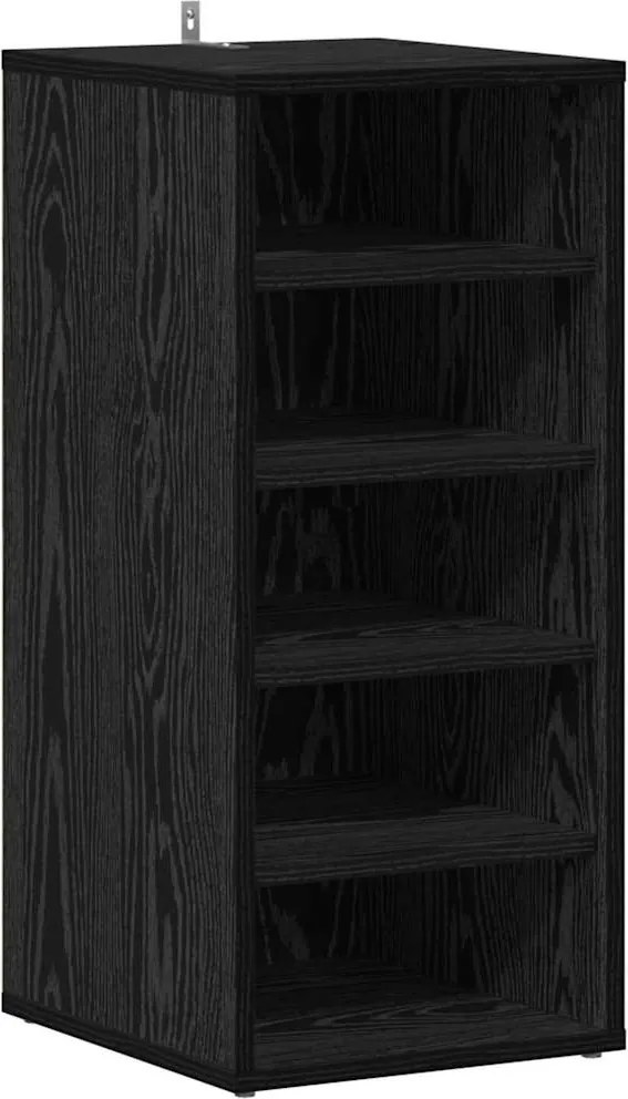 vidaXL Dulap pentru pantofi Stejar Negru 32 x 35 x 70 cm Lemn compozit