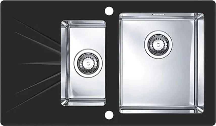 Chiuveta inox Alveus Karat 20 inox - negru 86x50 cm dreapta