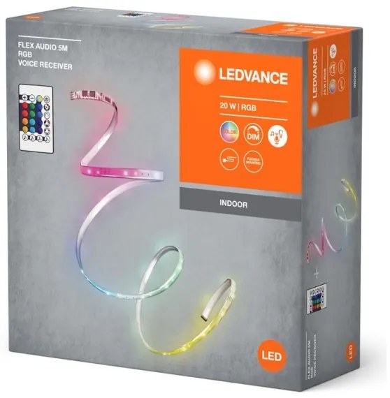 Bandă LED RGB dimabilă FLEX AUDIO 5m LED/20W/230V Ledvance + telecomandă