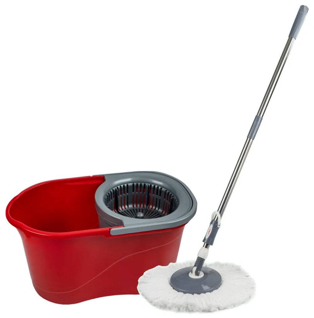 Galeata magic mop LISA ZLN-1389, Mop rotativ 360 grade, Capacitate galeata 20L,Rosu